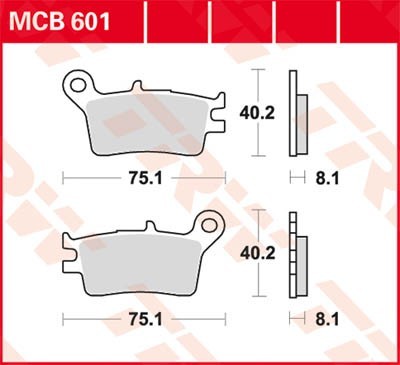 TRW Organic Allround Height: 40,2mm, Width: 75,1mm, Thickness: 8,1mm Brake pads MCB601 buy