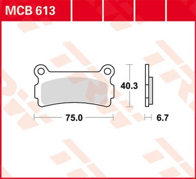 TRW Organic Allround Height: 40,3mm, Width: 75mm, Thickness: 6,7mm Brake pads MCB613 buy
