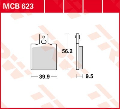 TRW Organic Allround Height: 56,2mm, Width: 39,9mm, Thickness: 9,5mm Brake pads MCB623 buy