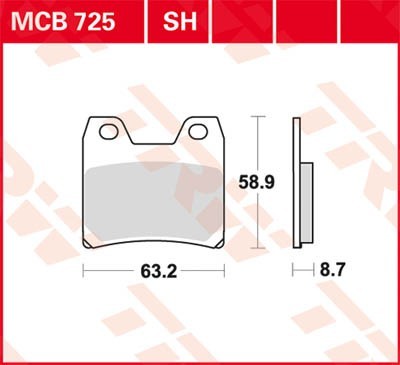 TRW Organic Allround Height: 59,3mm, Width: 63,2mm, Thickness: 8,7mm Brake pads MCB725 buy