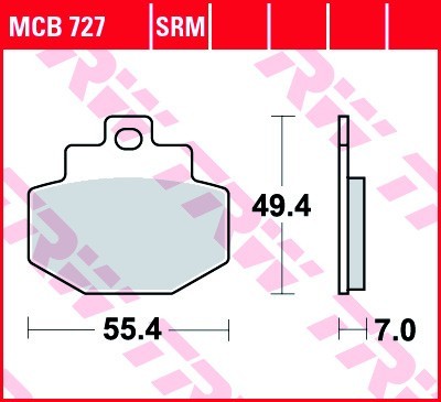 TRW Organic Allround Height: 49,4mm, Width: 55,4mm, Thickness: 7mm Brake pads MCB727 buy