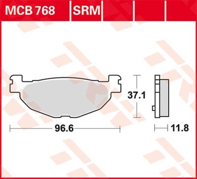 TRW Organic Allround Height: 37,1mm, Width: 96,6mm, Thickness: 11,8mm Brake pads MCB768 buy