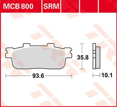 TRW Organic Allround Height: 35,8mm, Width: 93,6mm, Thickness: 10,1mm Brake pads MCB800 buy