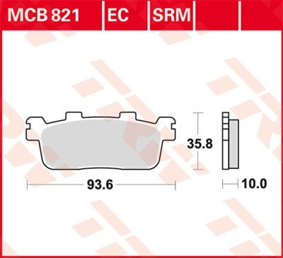 TRW Organic Allround Height: 35,7mm, Width: 93,6mm, Thickness: 10,3mm Brake pads MCB821 buy