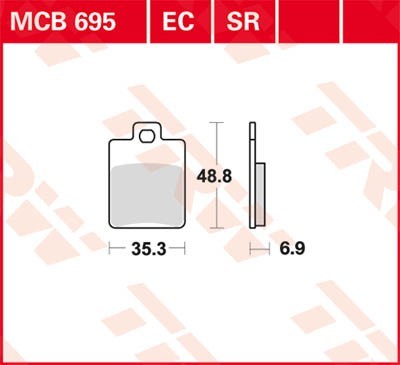 TRW Organic Allround Height: 48,8mm, Width: 35,3mm, Thickness: 6,9mm Brake pads MCB695 buy