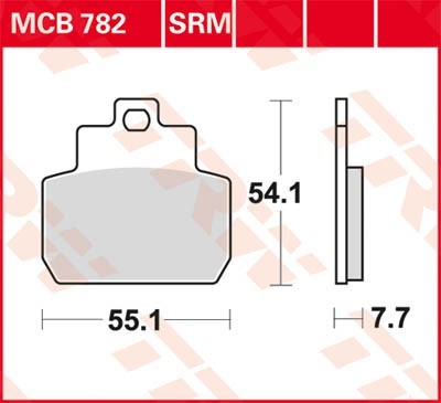 TRW Sinter Maxi Scooter Height: 54,1mm, Width: 55,1mm, Thickness: 7,7mm Brake pads MCB782SRM buy