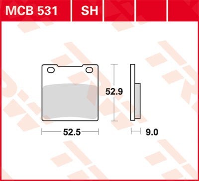 TRW Organic Allround Height: 52,9mm, Width: 52,5mm, Thickness: 9mm Brake pads MCB531 buy