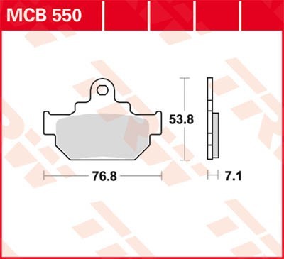 TRW Organic Allround Height: 53,8mm, Width: 76,8mm, Thickness: 7,1mm Brake pads MCB550 buy