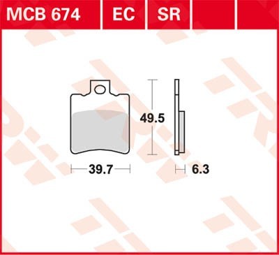 TRW Organic Allround Height: 49,5mm, Width: 39,7mm, Thickness: 6,3mm Brake pads MCB674 buy
