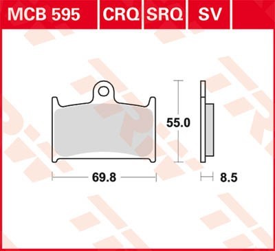 Motorrad TRW Sinter Street Höhe: 54,9mm, Breite: 69,8mm, Dicke/Stärke: 8,5mm Bremsbeläge MCB595SV günstig kaufen