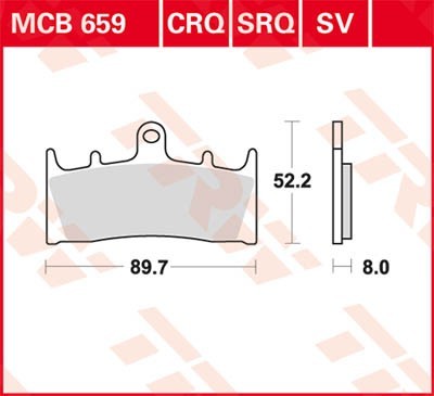 TRW Organic Allround Height: 52,2mm, Width: 89,7mm, Thickness: 8mm Brake pads MCB659 buy