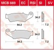 Maxiskuter Układ hamulcowy cześci: Zestaw klocków hamulcowych, hamulce tarczowe TRW Organic Allround MCB669