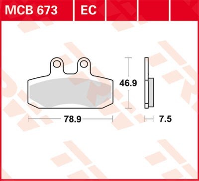 TRW Organic Allround Height: 46,9mm, Width: 78,9mm, Thickness: 7,5mm Brake pads MCB673 buy