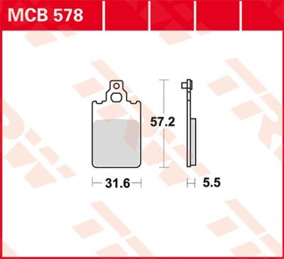 TRW Organic Allround Height: 57,2mm, Width: 31,6mm, Thickness: 5,5mm Brake pads MCB578 buy