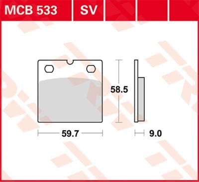 TRW Organic Allround Height: 58,5mm, Width: 59,7mm, Thickness: 9mm Brake pads MCB533 buy