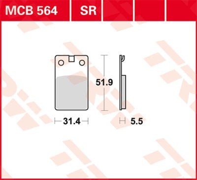 TRW Organic Allround Height: 51,9mm, Width: 31,4mm, Thickness: 5,5mm Brake pads MCB564 buy