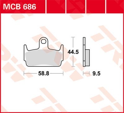 TRW Organic Allround Height: 44,5mm, Width: 58,8mm, Thickness: 9,5mm Brake pads MCB686 buy