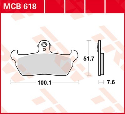 TRW Organic Allround Height: 51,7mm, Width: 100,1mm, Thickness: 7,6mm Brake pads MCB618 buy