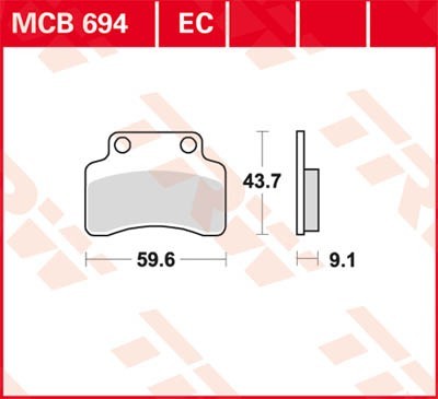 TRW Organic Allround Height: 43,7mm, Width: 59,6mm, Thickness: 9,1mm Brake pads MCB694 buy