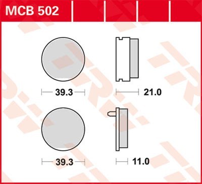 HONDA CB (CB 1 - CB 500) Bremsbeläge TRW Organic Allround MCB502