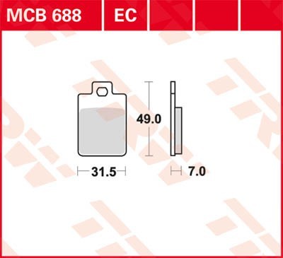 TRW Organic Low Budget Height: 49mm, Width: 31,5mm, Thickness: 7mm Brake pads MCB688EC buy