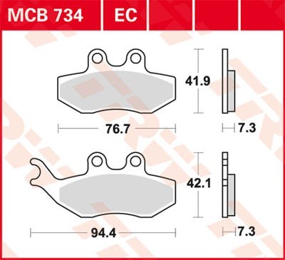 Bremsbeläge TRW MCB734EC BETA URBAN Teile online kaufen
