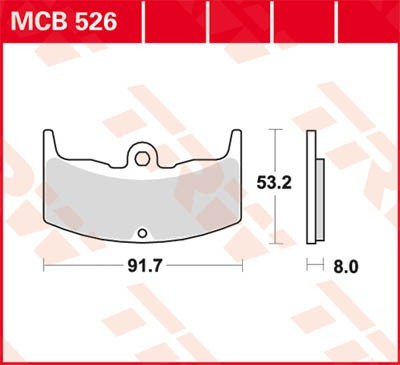 TRW Organic Allround Height: 53,2mm, Width: 91,7mm, Thickness: 8mm Brake pads MCB526 buy