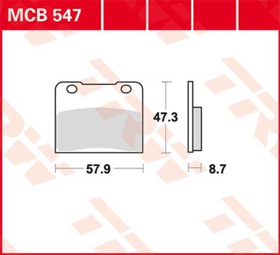 TRW Organic Allround Height: 47,3mm, Width: 57,9mm, Thickness: 8,7mm Brake pads MCB547 buy
