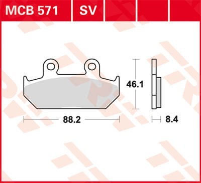 TRW Sinter Street Height: 46,1mm, Width: 88,2mm, Thickness: 8,4mm Brake pads MCB571SV buy