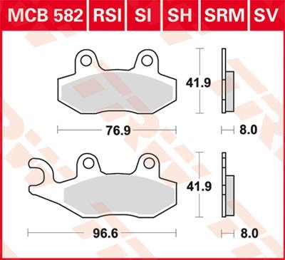 Motorrad TRW Sinter Offroad Racing Höhe: 41,9mm, Dicke/Stärke: 8mm Bremsbeläge MCB582RSI günstig kaufen
