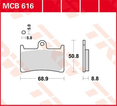 TRW Organic Allround Height: 50,8mm, Width: 68,8mm, Thickness: 8,8mm Brake pads MCB616 buy