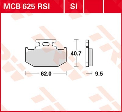 TRW Sinter Offroad Height: 40,7mm, Width: 62mm, Thickness: 9,5mm Brake pads MCB625SI buy