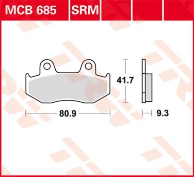 Motorrad TRW Organic Allround Höhe: 41,7mm, Breite: 80,9mm, Dicke/Stärke: 9,3mm Bremsbeläge MCB685 günstig kaufen
