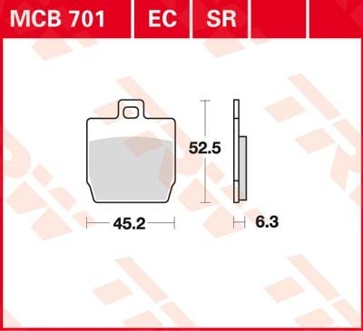 TRW Sinter Sportive Scooter Height: 52,5mm, Width: 45,2mm, Thickness: 6,3mm Brake pads MCB701SR buy