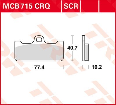 TRW Hyper Carbon Racing Height: 40,7mm, Width: 77,4mm, Thickness: 10,2mm Brake pads MCB715CRQ buy