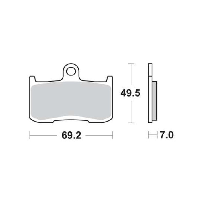 TRW Sinter Street Height: 49,5mm, Width: 69,2mm, Thickness: 7mm Brake pads MCB737SV buy