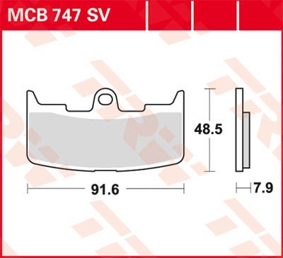 TRW Sinter Street Height: 49mm, Width: 91,6mm, Thickness: 7,9mm Brake pads MCB747SV buy