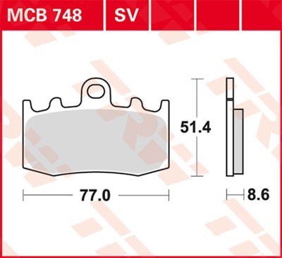 TRW Organic Allround Height: 51,4mm, Width: 77mm, Thickness: 8,6mm Brake pads MCB748 buy