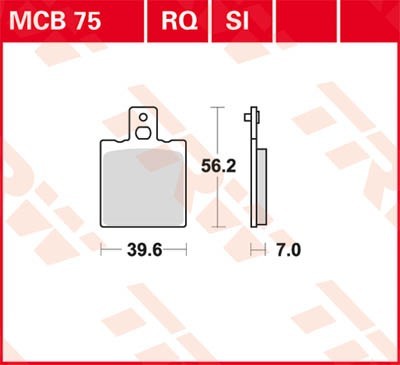 TRW Organic Allround Height: 56,2mm, Width: 39,9mm, Thickness: 7,5mm Brake pads MCB75 buy