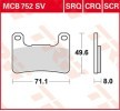 Макси скутер Спирачна система резервни части: Комплект спирачно феродо, дискови спирачки TRW Sinter Street MCB752SV