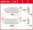 Mobylette HONDA CBR 125 R (JC50) 125 (2011) Jeu de plaquettes de frein TRW MCB759