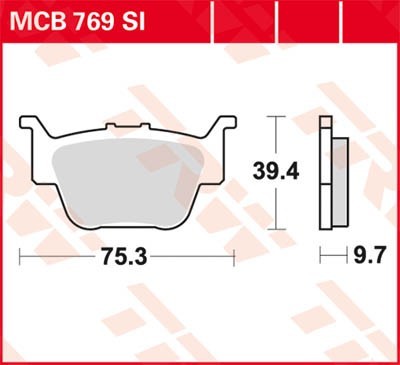 TRW Sinter Offroad Height: 39,4mm, Width: 75,3mm, Thickness: 9,7mm Brake pads MCB769SI buy