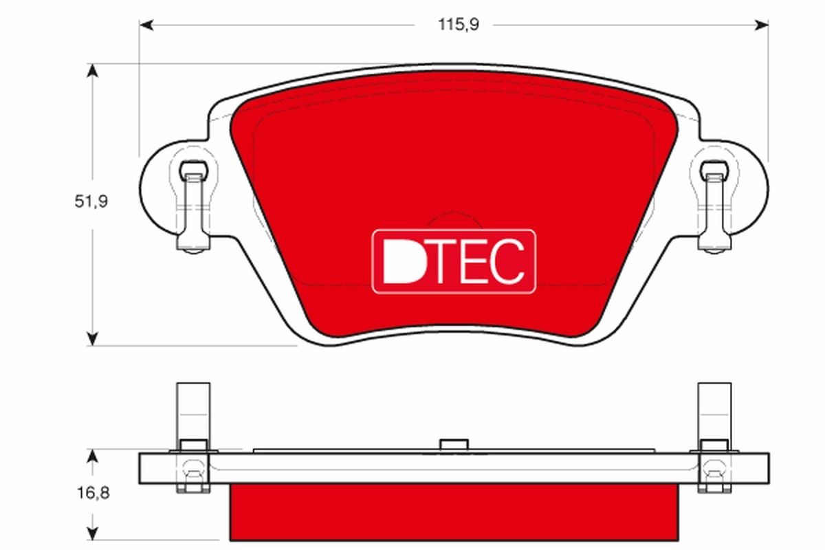 GDB1525DTE TRW Brake pad set JAGUAR with acoustic wear warning, with brake caliper screws, with accessories