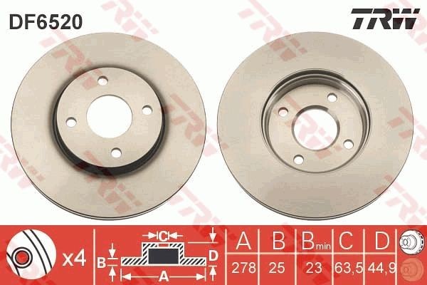 TRW Brake discs DF6520 buy online
