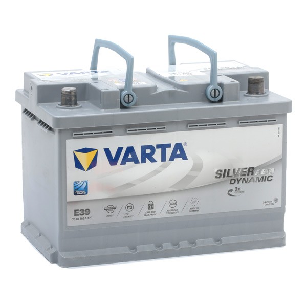 VARTA Starterbatterie 70Ah E39 (A7) Silver Dynamic AGM xEV 570 901