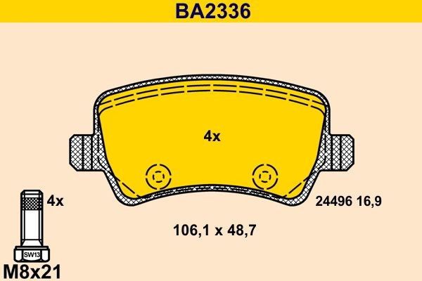 Original BA2336 Barum Brake pad kit SMART