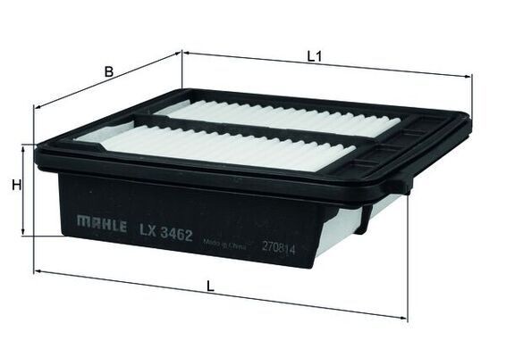 MAHLE ORIGINAL LX 3462 Air filter 46,0mm, 152mm, 168,0, 161,0mm, Filter Insert