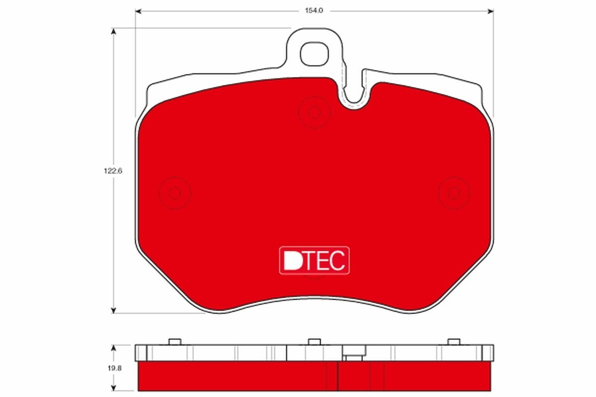 TRW DTEC COTEC GDB1848DTE Brake pad set prepared for wear indicator
