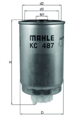 Original MAHLE ORIGINAL 72352741 Inline fuel filter KC 487 for CHRYSLER GRAND VOYAGER