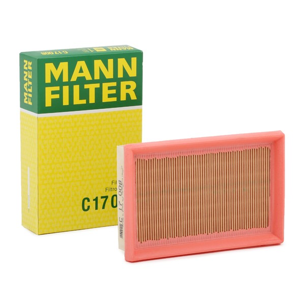 MANN-FILTER 38mm, 117mm, 179mm, Filter Insert Length: 179mm, Width: 117mm, Height: 38mm Engine air filter C 17 008 buy